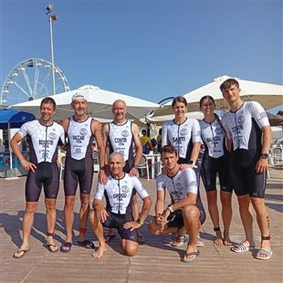 Gli atleti dello Sporting ai vertici nella prova di triathlon a Bellaria