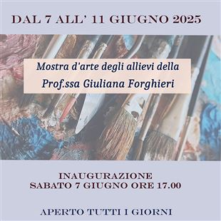Domani l'inaugurazione della mostra degli allievi di Giuliana Forghieri