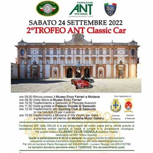 Sabato la seconda edizione del trofeo "ANT Classic Car"