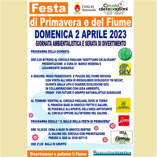 Domani al circolo Arci Alete Pagliani la Festa di Primavera e del Fiume