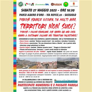 Domani al parco Albero d’Oro una conferenza sul conflitto israelo-palestinese