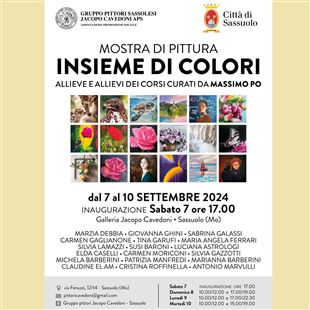 Sabato l’inaugurazione della mostra "Insieme di colori” alla galleria d’arte Jacopo Cavedoni